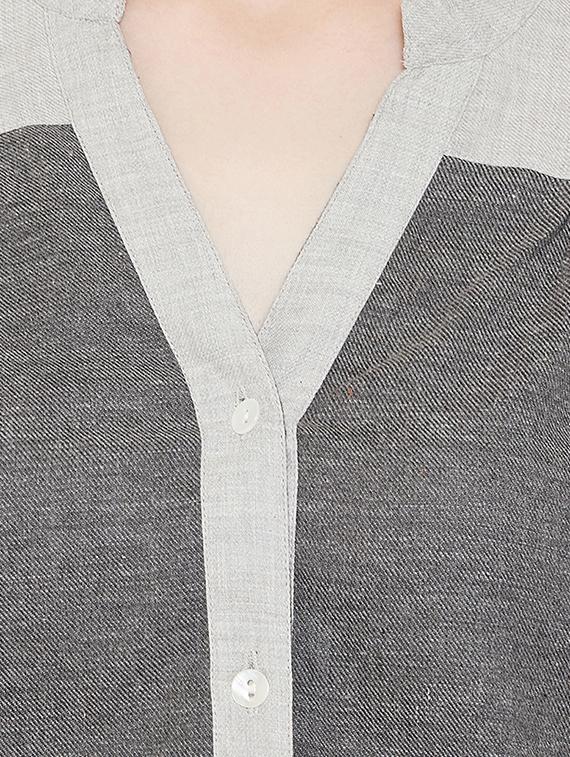 mandarin neck floral tunic - 16826111 - Zoom Image - 4