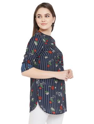 mandarin neck striped tunic - 16826114 - Standard Image - 2