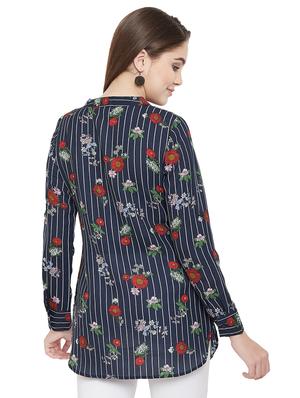 mandarin neck striped tunic - 16826114 - Standard Image - 3