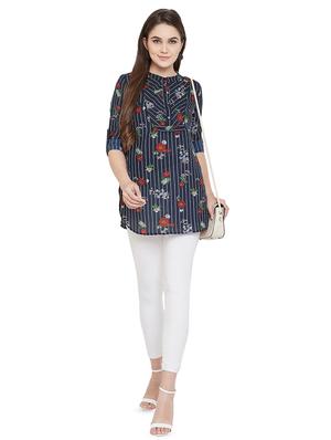 mandarin neck striped tunic - 16826114 - Standard Image - 4
