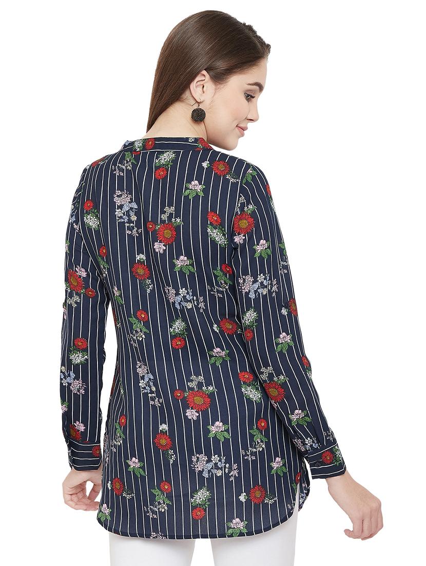 mandarin neck striped tunic - 16826114 - Zoom Image - 3