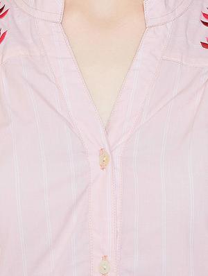 mandarin neck striped tunic - 16826115 - Standard Image - 4