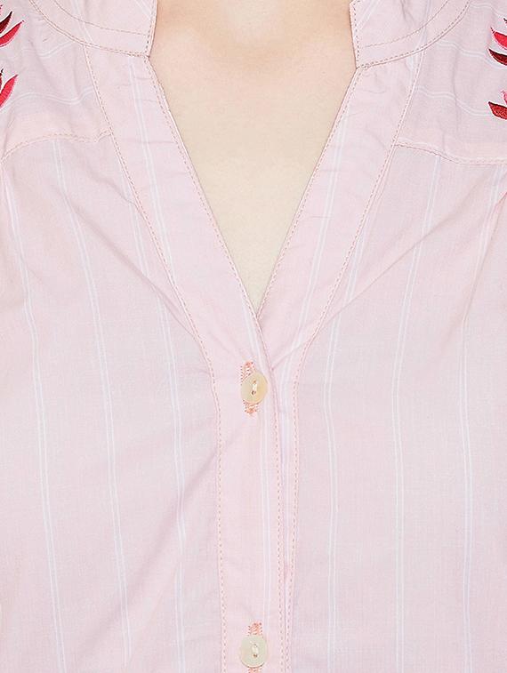 mandarin neck striped tunic - 16826115 - Zoom Image - 4