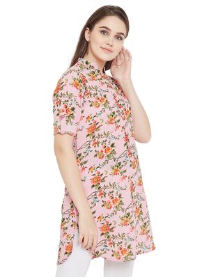 mandarin neck floral tunic - 16826118 - Standard Image - 2