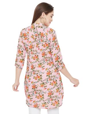 mandarin neck floral tunic - 16826118 - Standard Image - 3