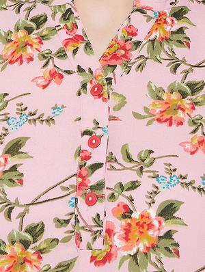mandarin neck floral tunic - 16826118 - Standard Image - 5