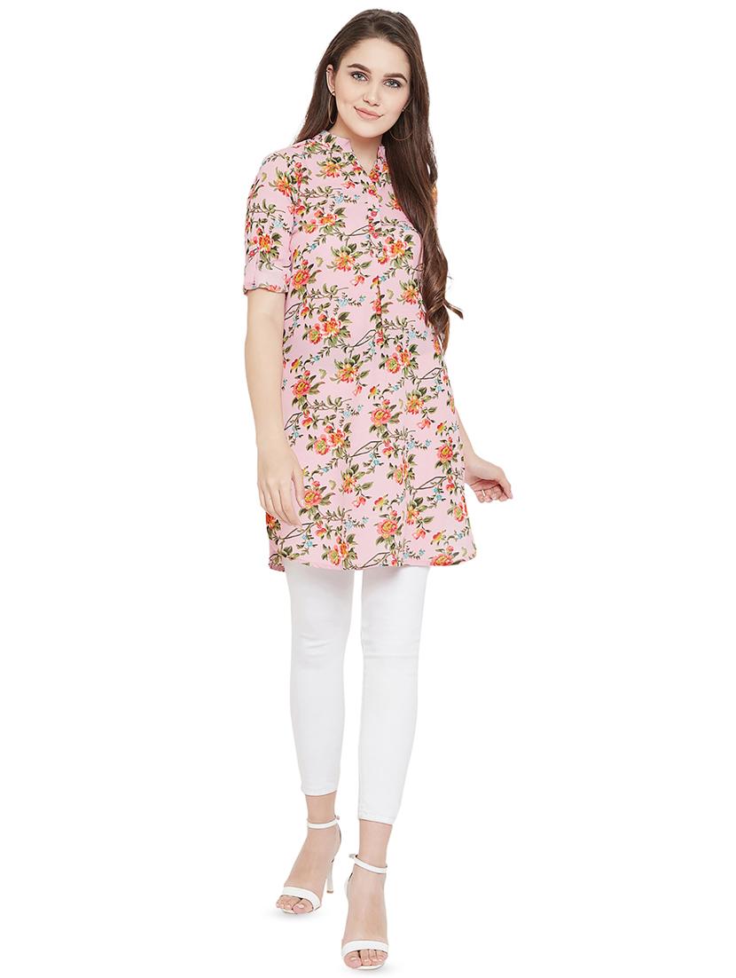 mandarin neck floral tunic - 16826118 - Zoom Image - 4