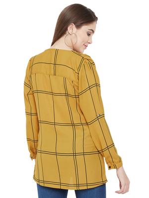 zipper detail checkered tunic - 16826125 - Standard Image - 3