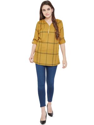 zipper detail checkered tunic - 16826125 - Standard Image - 4