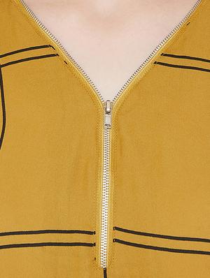 zipper detail checkered tunic - 16826125 - Standard Image - 5