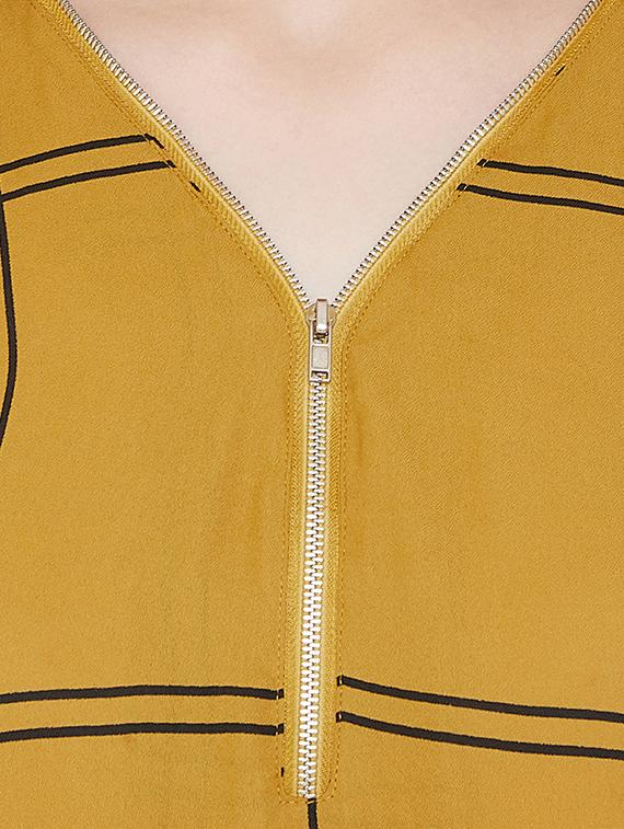 zipper detail checkered tunic - 16826125 - Zoom Image - 5