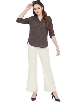 mandarin neck checkered shirt - 16826126 - Standard Image - 4