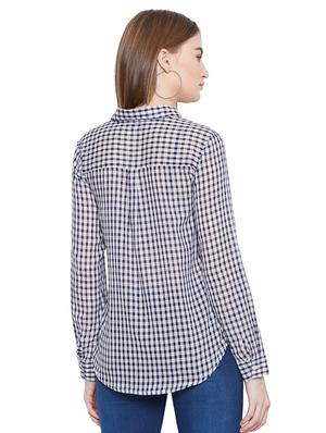 curved hem gingham shirt - 16826128 - Standard Image - 3