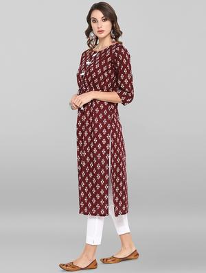 ikat print straight kurta - 16826135 - Standard Image - 2