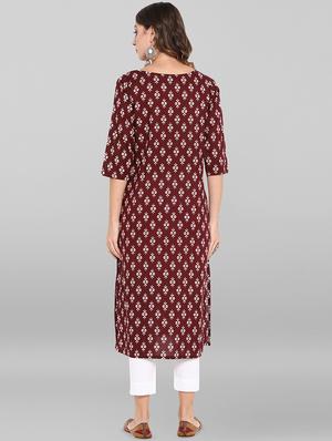 ikat print straight kurta - 16826135 - Standard Image - 3