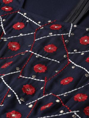 embroidered detail tie front jumpsuit - 16826853 - Standard Image - 4