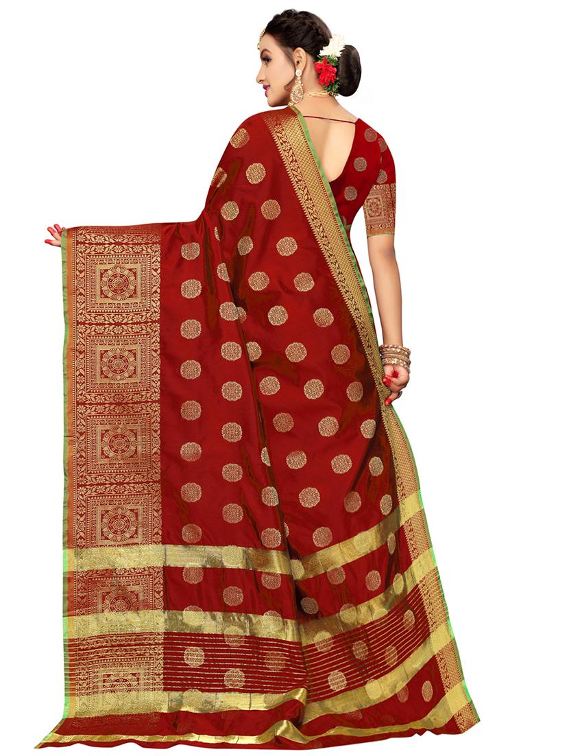 self design kanjivaram saree with blouse - 16827274 - Zoom Image - 2