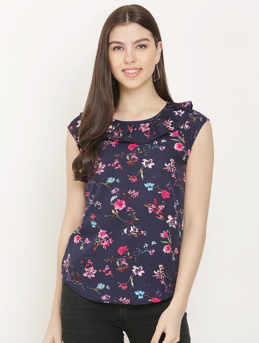 frill detail floral top - 16827497 - Zoom Image - 1