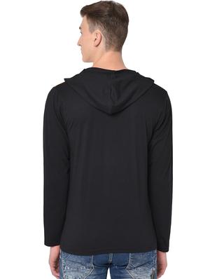black color block hooded t-shirt - 16827598 - Standard Image - 3