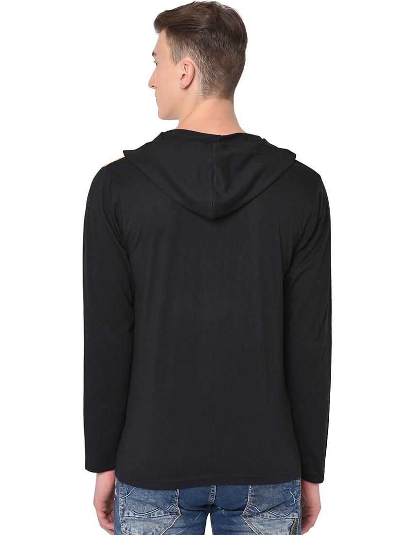 black color block hooded t-shirt - 16827598 - Zoom Image - 3