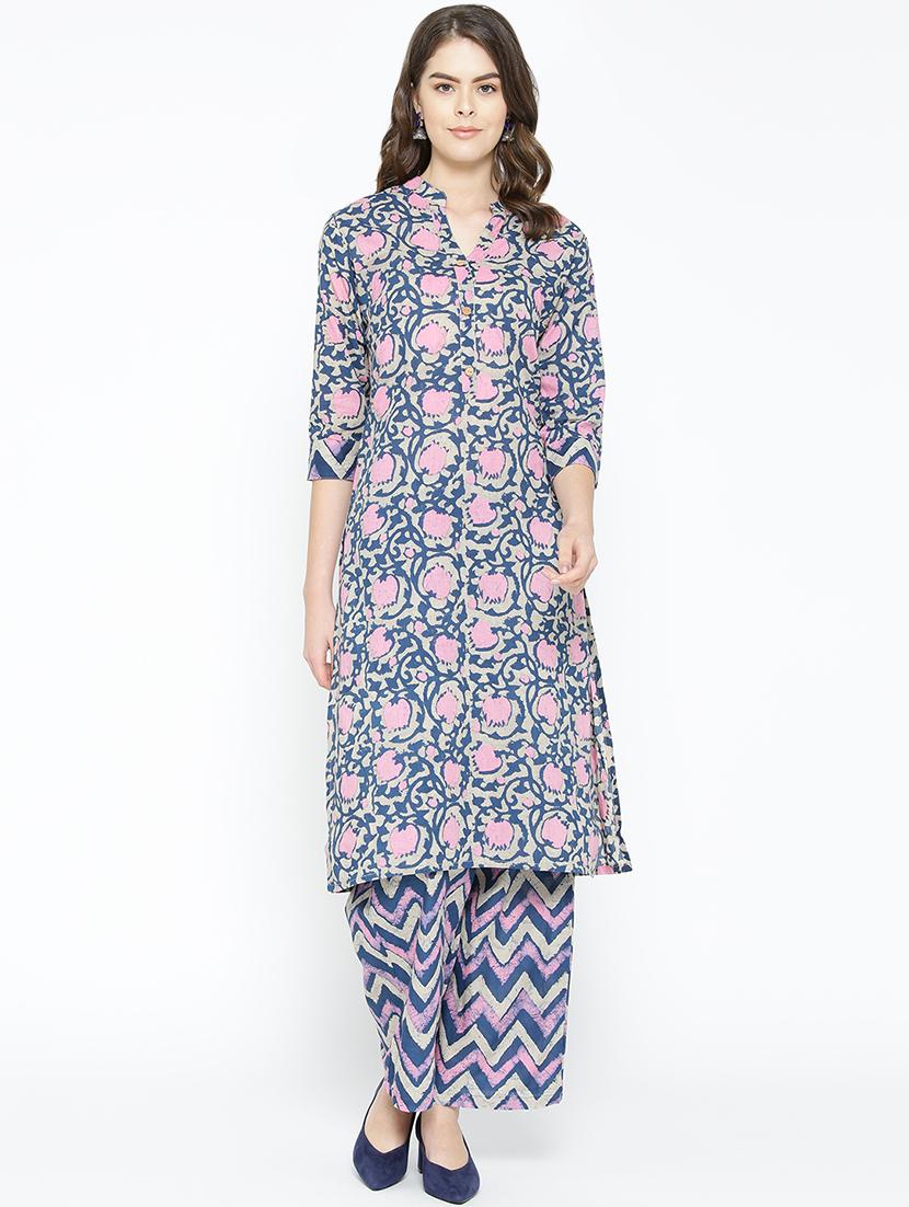 dabu kurta palazzo set - 16827632 - Zoom Image - 1