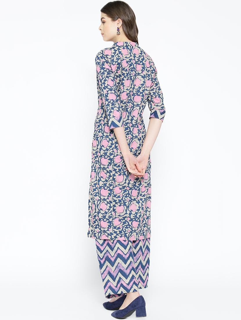dabu kurta palazzo set - 16827632 - Zoom Image - 3