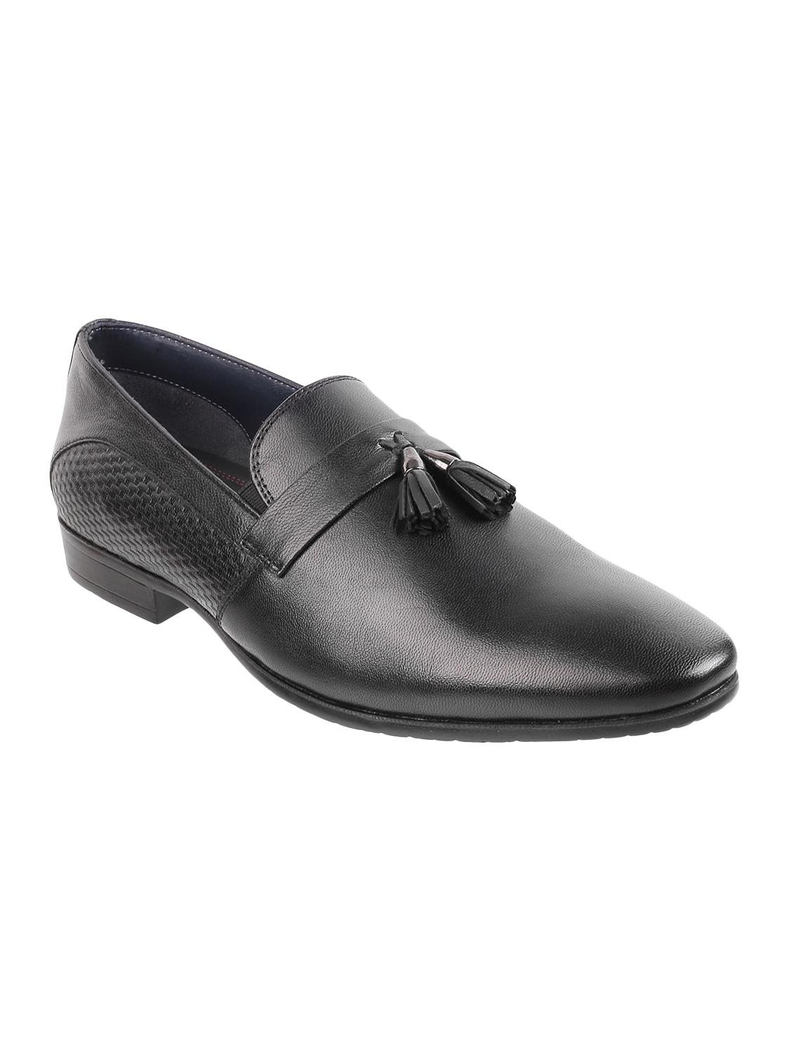 black leather tassel slip ons - 16828056 - Zoom Image - 1