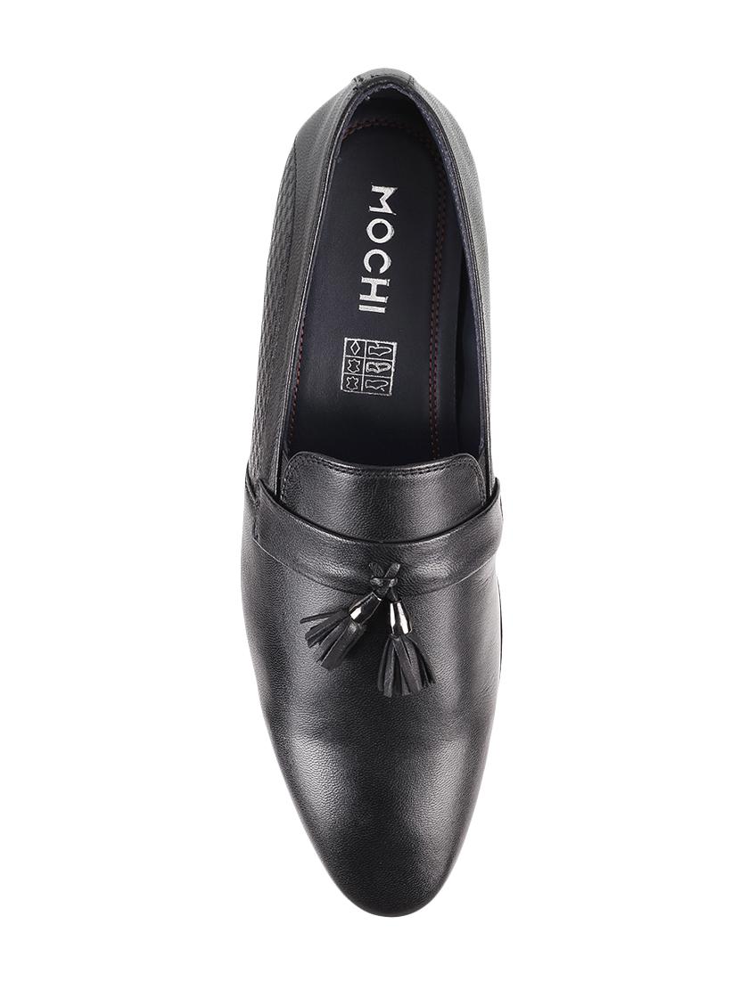 black leather tassel slip ons - 16828056 - Zoom Image - 4
