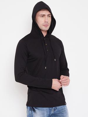 black solid t-shirt - 16828101 - Standard Image - 3
