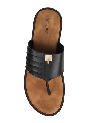 black t-strap sandals - 16828224 - Standard Image - 4
