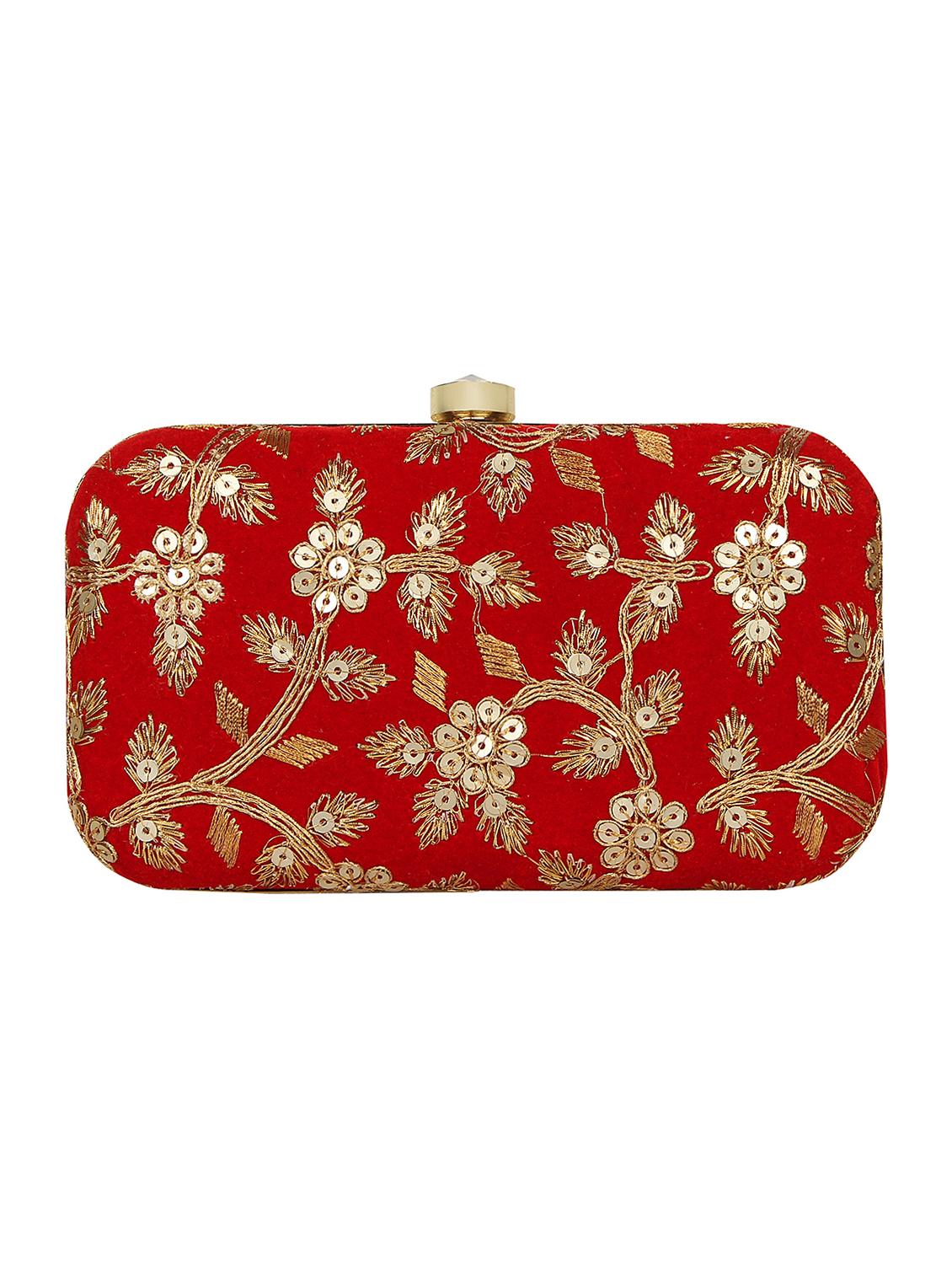 red velvet box clutch - 16828258 - Zoom Image - 2