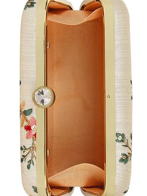 beige faux silk box clutch - 16828260 - Standard Image - 3
