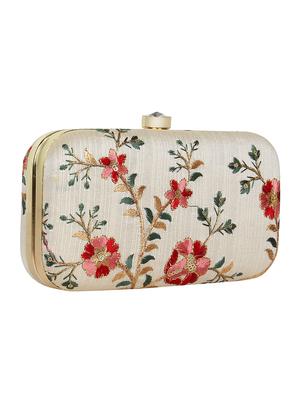 beige faux silk box clutch - 16828260 - Standard Image - 4