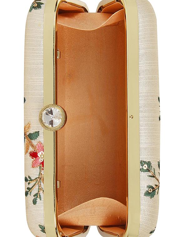 beige faux silk box clutch - 16828260 - Zoom Image - 3