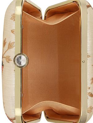 beige faux silk box clutch - 16828261 - Standard Image - 3