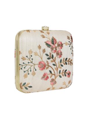 beige faux silk box clutch - 16828261 - Standard Image - 4