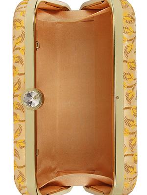 yellow silk box clutch - 16828270 - Standard Image - 3