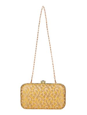yellow silk box clutch - 16828270 - Standard Image - 5