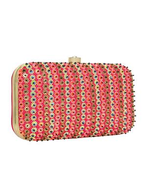 pink silk box clutch - 16828273 - Standard Image - 4