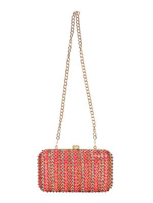 pink silk box clutch - 16828273 - Standard Image - 5