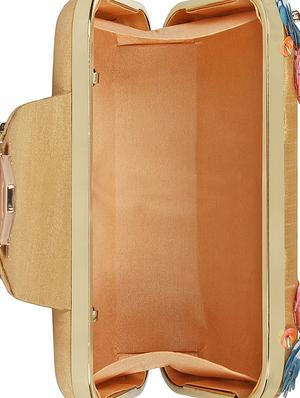 beige velvet box clutch - 16828277 - Standard Image - 3