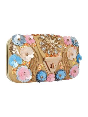 beige velvet box clutch - 16828277 - Standard Image - 4