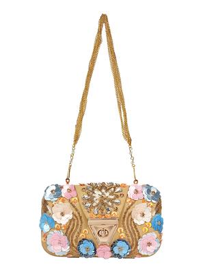 beige velvet box clutch - 16828277 - Standard Image - 5