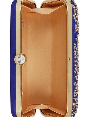 blue silk box clutch - 16828278 - Standard Image - 3