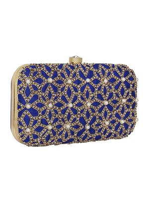 blue silk box clutch - 16828278 - Standard Image - 4