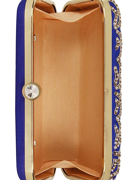 blue silk box clutch - 16828278 - Zoom Image - 3