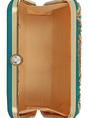 green silk box clutch - 16828280 - Standard Image - 3