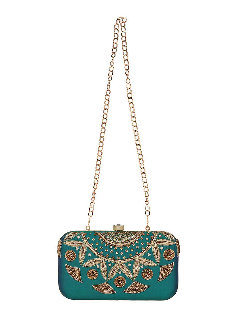 green silk box clutch - 16828280 - Zoom Image - 5