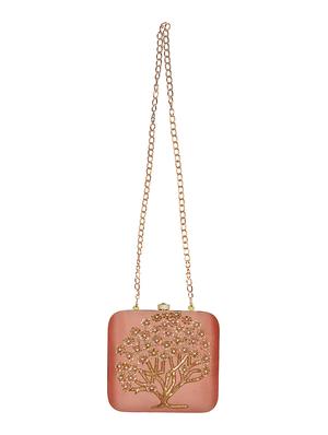 pink silk box clutch - 16828282 - Standard Image - 5