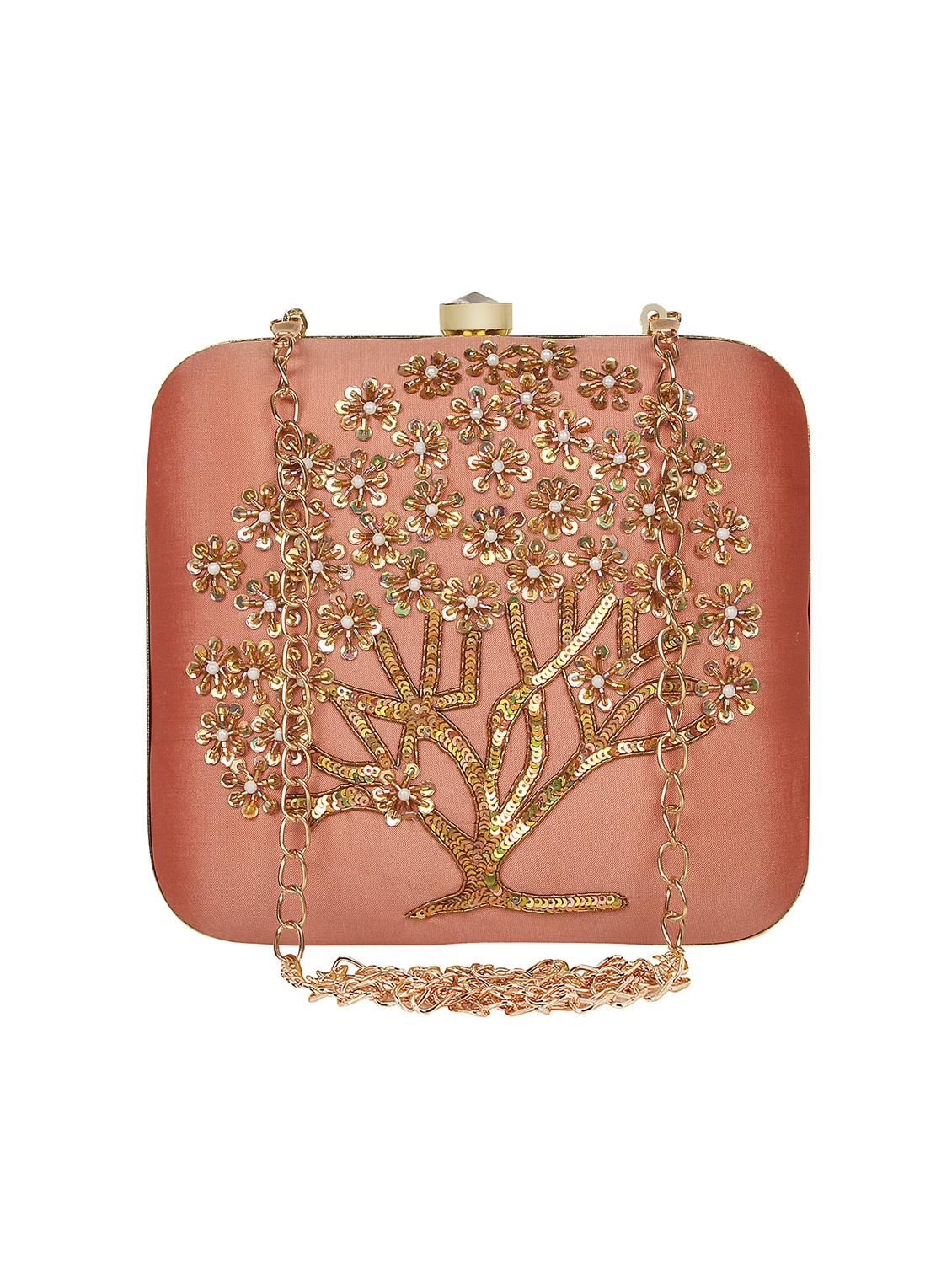 pink silk box clutch - 16828282 - Zoom Image - 1